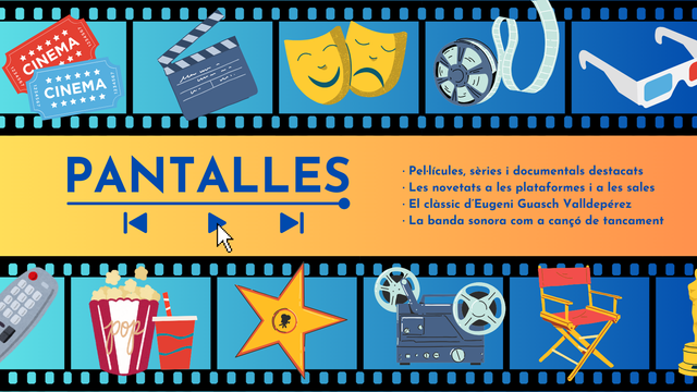 Pantalles, l'espai que parla de les novetats en cinema, sèries i documentals, de La Plana Ràdio. Presentat per Víctor Montecino Valls i amb la col·laboració d'Eugeni Guasch Valldepérez.