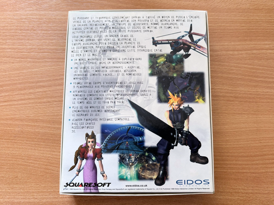 Final Fantasy VII box (1997, Squaresoft / Eidos Interactive)