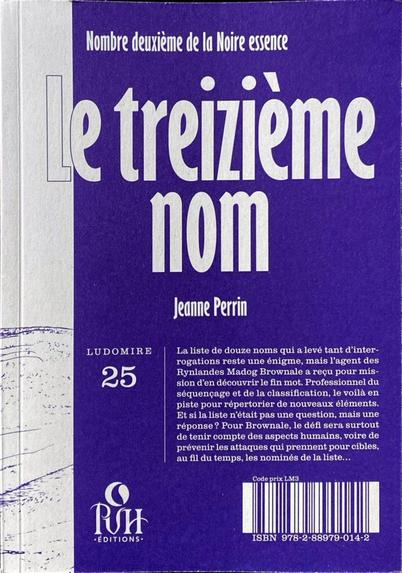 Couverture du Livre «Le treizième nom» de Jeanne Perrin. 