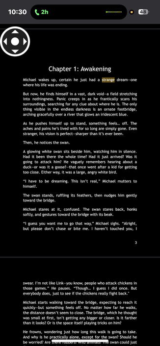 Preview of what the story looks like in Google Docs after transferring from iOS Notes app. 