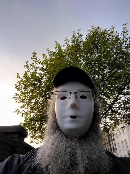 Masked bearded man.