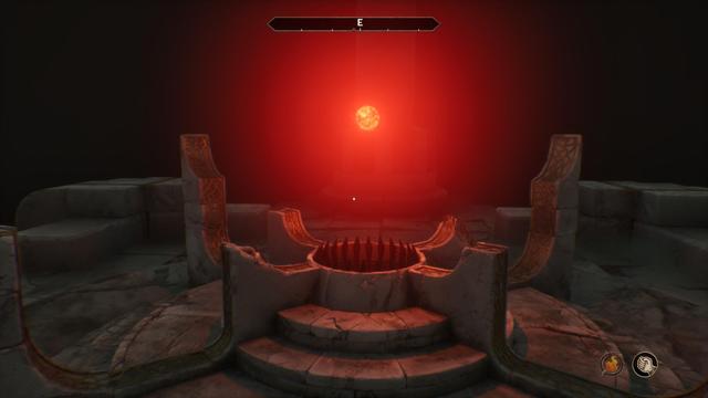 An Alyeid Well, without the Cyan flame, but instead a glowing red orb hovering above.