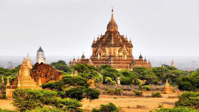 Ancient stupas and temples.