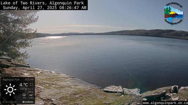 A webcam shot of Lake of Two Rivers in Algonquin Park.