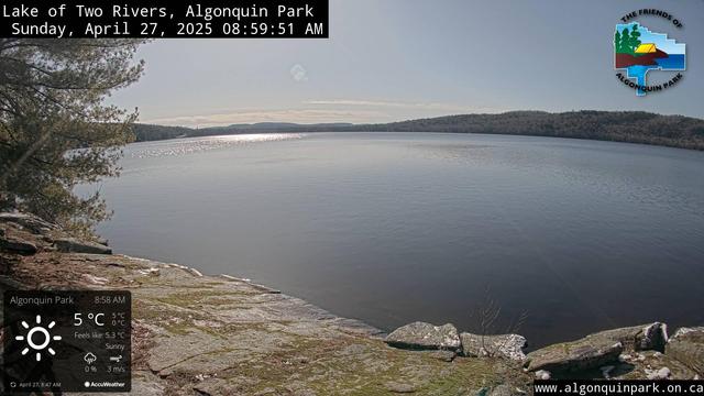 A webcam shot of Lake of Two Rivers in Algonquin Park.
