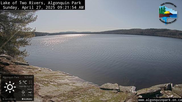 A webcam shot of Lake of Two Rivers in Algonquin Park.