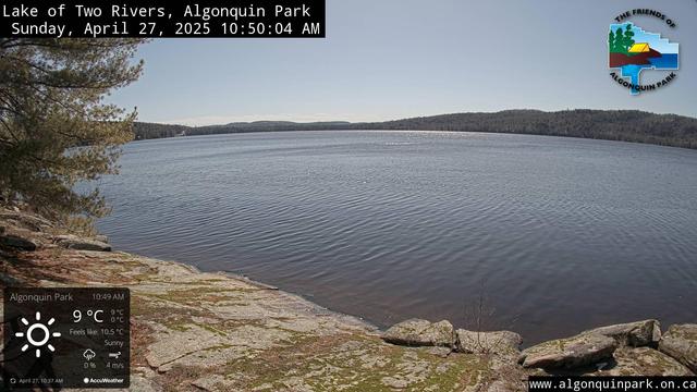 A webcam shot of Lake of Two Rivers in Algonquin Park.