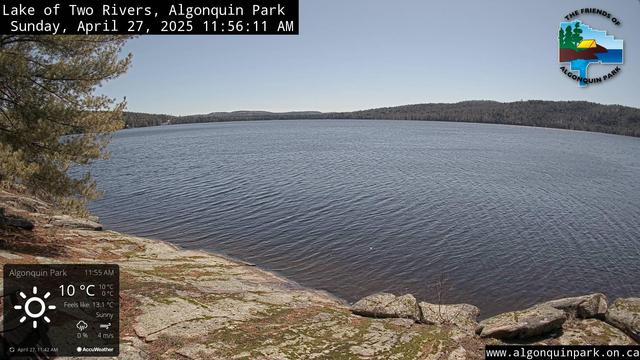 A webcam shot of Lake of Two Rivers in Algonquin Park.