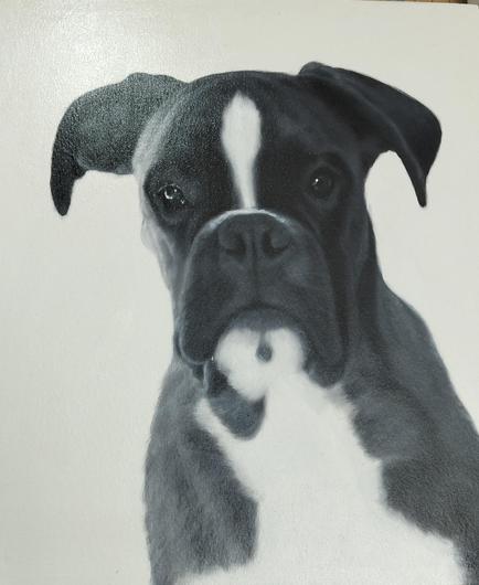 the  bottom section of  the painting now completed 