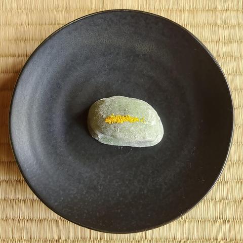 A traditional sweet inspired by yamabuki (the smattering of yellow representing kerria japonica).