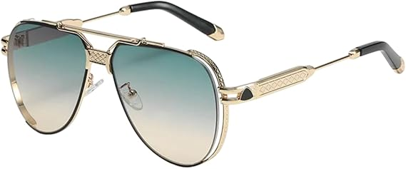 Bold and Timeless: Men’s Double Beam Retro Steampunk Toad Sunglasses

