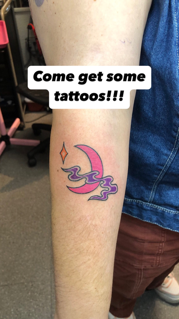 Moon tattoo by Mitch Wolff Tattoons 