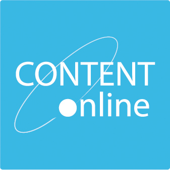 Content Online logo. White text on a blue background