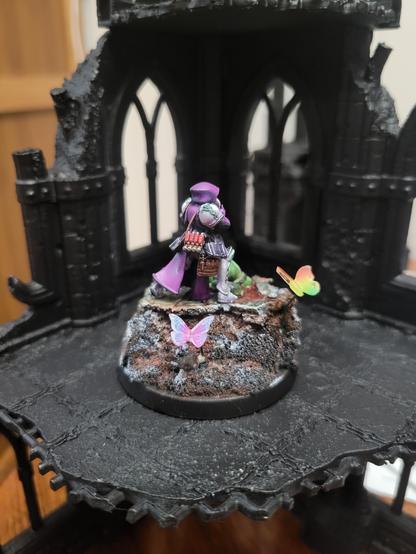 Back of hospitaller model with butterflies