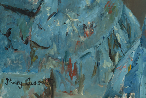 a photo of a section of the chair, and the artist's signature 