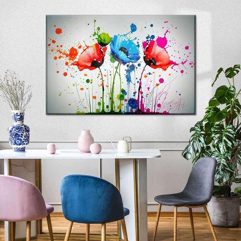 Abstract Poppies Drips And Splatters by Olena
Vibrant watercolor painting of magenta and red poppies with dynamic drips and splatters, creating a bold and expressive wall art piece by Olena. Ideal for modern and eclectic decor styles.