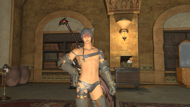 T’khet Tia #gpose in #FFXIV wearing his new Dark Knight glamour