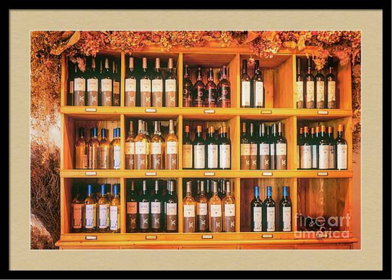 Inside a rural French winery - Provence  Framed art print for sale