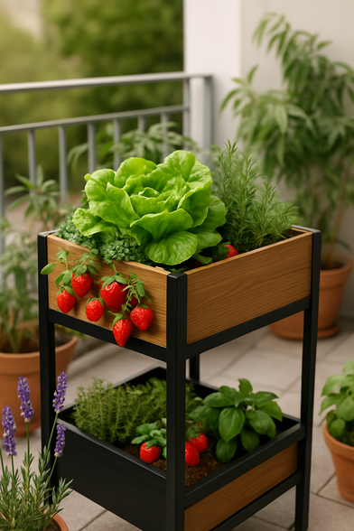 Hochbeet auf dem Balkon