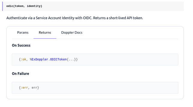 A section of hex documentation using tabsets, which organize documentation sections into neat tabs.