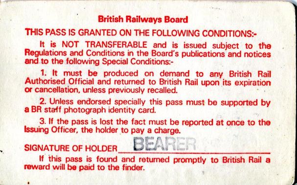 Reverse of bearer pass