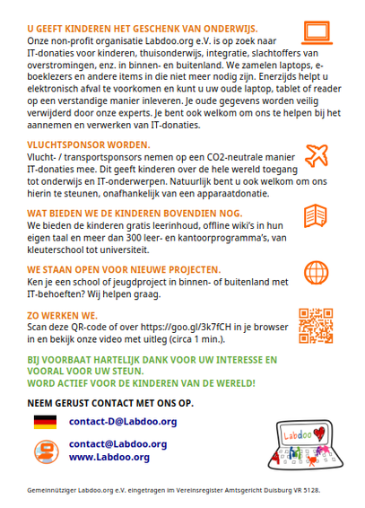Niederländischer Labdoo-Flyer