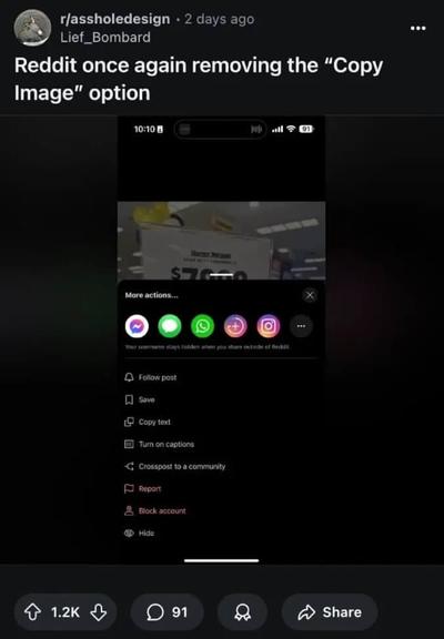 📸 Reddit just made saving images harder—and users aren't happy. What should be a one-click task is now a frustrating multi-step mess. Is this a UX fail or a new norm? Find out what's changed. #RedditUpdate #UXDesign 