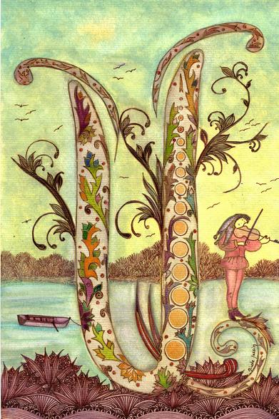 Alphabet : lettre "U" 
nicole-pessin.com/

#alphabet #art #poésie #aquarelle #encre #encredechine #peintre #peinture 
