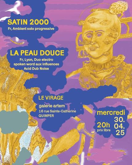 Visuel de la soirée au Virage ce soir, affiche avec un personnage dorée mystérieux.