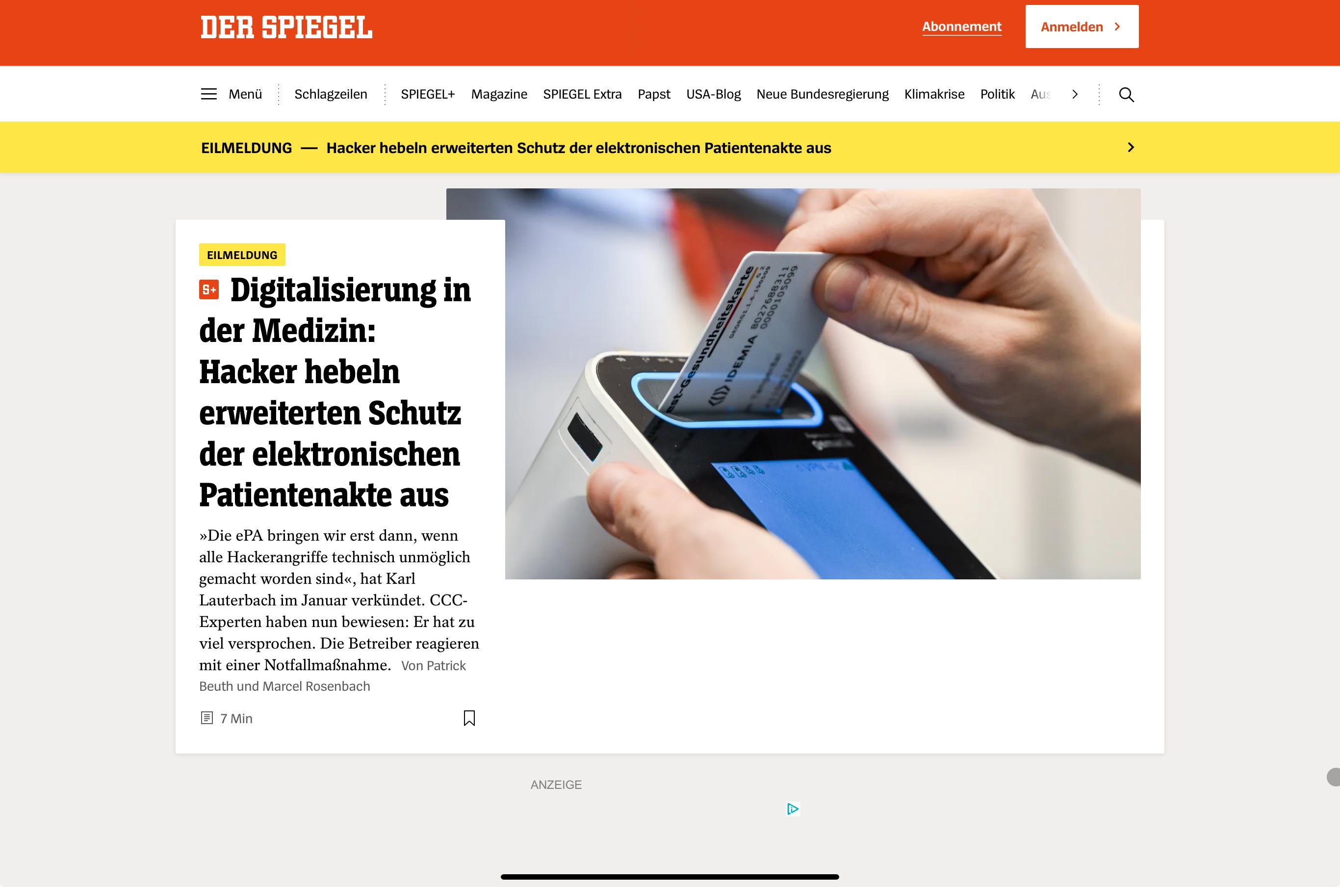 Hacker hebeln erweiterten Schutz der elektronischen Patientenakte aus
»Die ePA bringen wir erst dann, wenn alle Hackerangriffe technisch unmöglich gemacht worden sind«, hat Karl Lauterbach im Januar verkündet. CCC-Experten haben nun bewiesen: Er hat zu viel versprochen. Die Betreiber reagieren mit einer Notfallmaßnahme.
