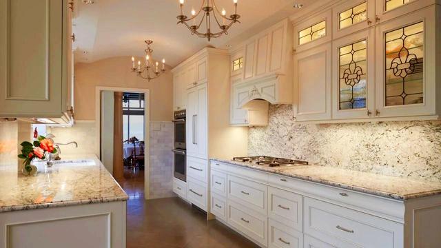 Polished granite countertop slab from UAE supplier, perfect for stylish and long-lasting kitchen interiors.