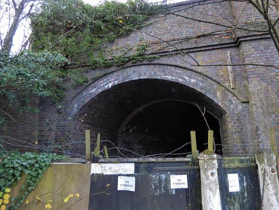 A photo titled "Railway Bridge - Warwick Road, Olton - Railway Arch", taken near Spill weir foot bridge by ell brown on Flickr.