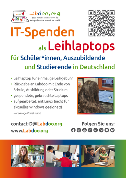 Poster zu Leihlaptops von Labdoo