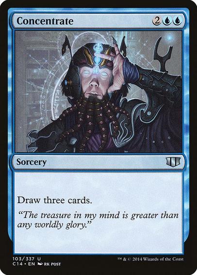 Card Name: Concentrate
Set: Commander 2014
Description: Draw three cards.
Artist: rk post