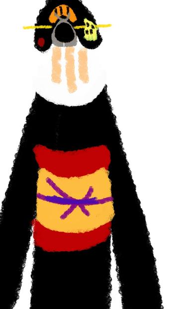 Fluffy pastel Geisha woman