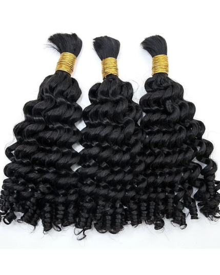 Premium Raw Indian Temple Bulk Hair – Loose Curly | 100% Natural Virgin Hair | 100g– Bella Hararo