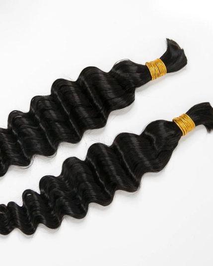 Premium Raw Indian Temple Bulk Hair – Deep Wave | 100% Virgin Temple Hair | 100g– Bella Hararo