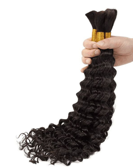 Premium Raw Indian Temple Bulk Hair – Deep Wave | 100% Virgin Temple Hair | 100g– Bella Hararo