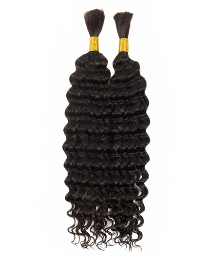 Premium Raw Indian Temple Bulk Hair – Deep Wave | 100% Virgin Temple Hair | 100g– Bella Hararo