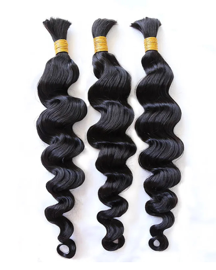 Premium Raw Indian Temple Bulk Hair – Loose Wave | 100% Virgin Temple Hair | 100g– Bella Hararo