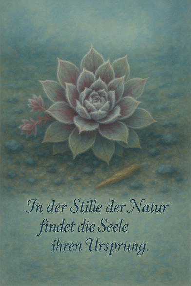 Eine Blume Namens Hauswurze mit zwei Ablegern. 
