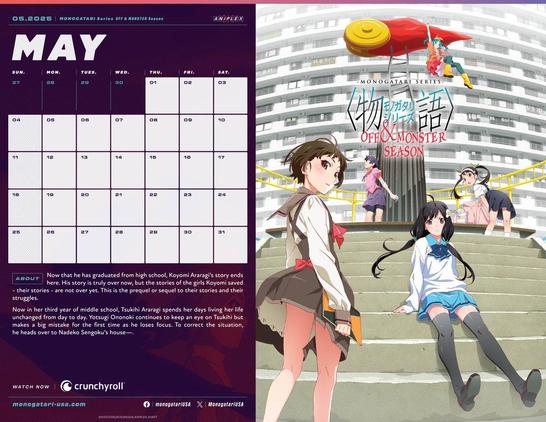 Explore the Latest MONOGATARI Series OFF & MONSTER Season on Aniplex Calendar