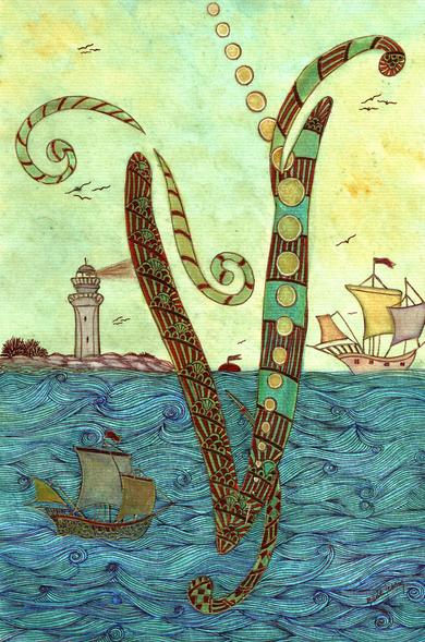 Alphabet : lettre "V" 
nicole-pessin.com/

#alphabet  #poesie #art #illustration #artiste #peinture #onirique 