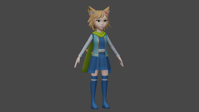 A 3D stylized model of a fictional character "Hana" from Voice of Flower by Kobewi