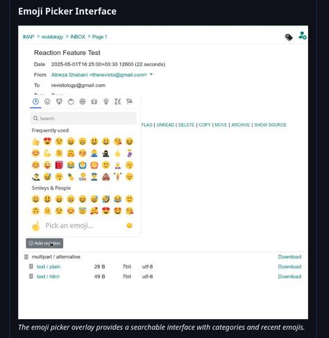 A screenshot of emoji picker interface