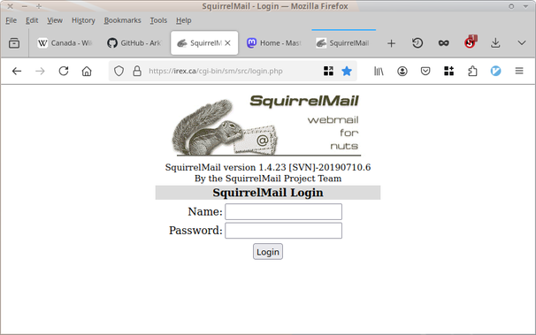 squirrel email login - with image of a squirrel eating mail.