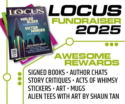 locus magazine spread on ad for the 2025 indiegogo fundraiser 