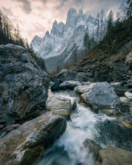 A mountain stream in the Dolomites.
