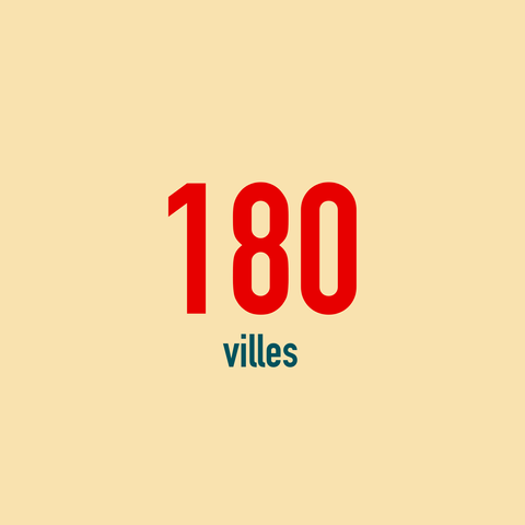 180 villes
