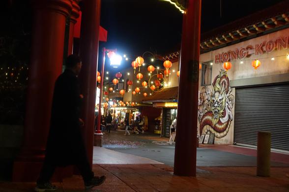 Une rue de Chinatown à Los Angeles
